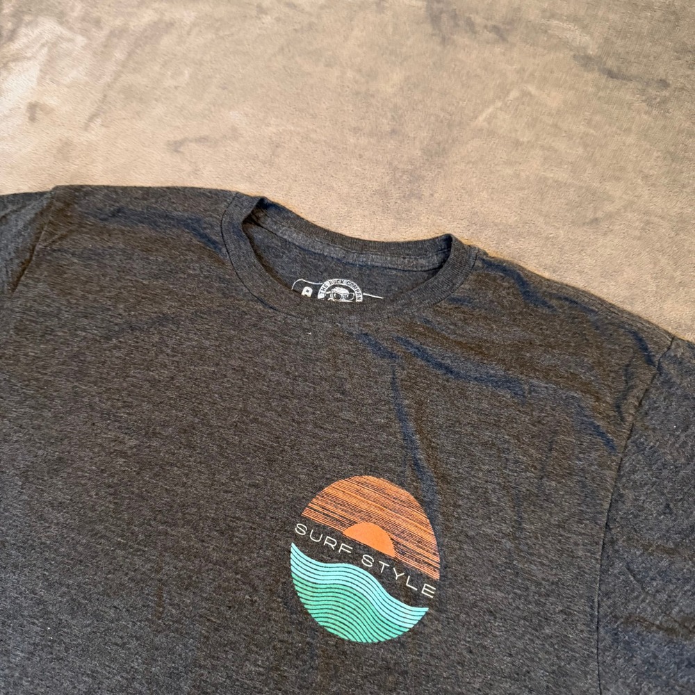 The Duck Company Surf Style T Shirt Mens Medium Charcoal Gray Panama City Beach